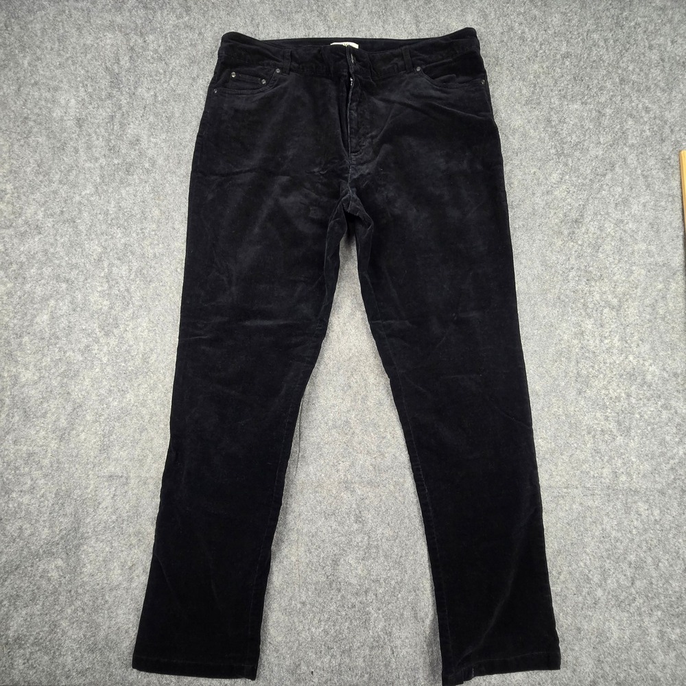 Orvis Corduroy Pants Women 18 Black Straight Stretch 5-Pocket Classic